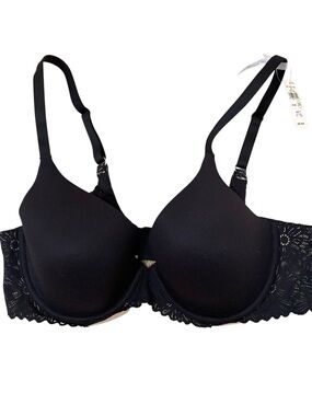 Aerie Full Coverage Black Bra 36C Lace Back